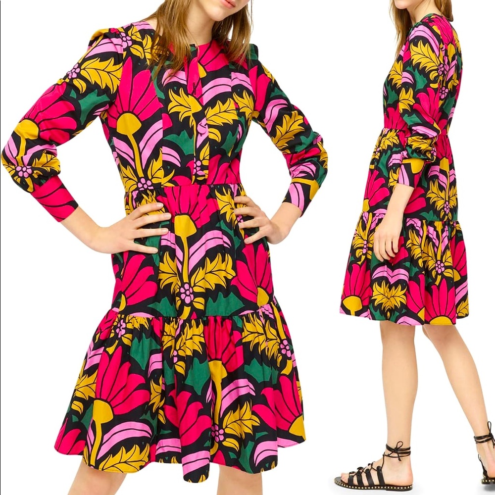 J Crew Tiered Dress in Ratti Grandi Floral Print